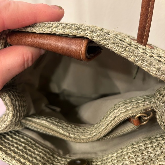 Strada Olive Green Silky Soft Straw Purse - Picture 5 of 8